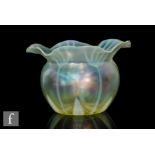 Unknown - A late 19th Century Arts and Crafts posy bowl in the with wavy rim, with an opalescent