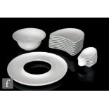 Hutschenreuther - An Easy pattern hors d'oeuvres set, with serving dish, six scoop shaped bowls,