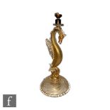 Barovier & Toso - A post war Italian Murano glass table lamp modelled as a stylised winged sea horse