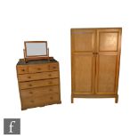 Paul Matt for Brynmawr Furniture Makers - A three-piece oak part bedroom suite comprising double