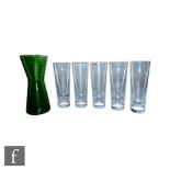 Iittala - Kaj Franck - A Kartio range pitcher of simple waisted form in green, height 22cm, together