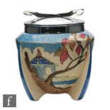 Clarice Cliff - Blue Japan - A bomb shape preserve pot circa 1933 hand painted with a stylised