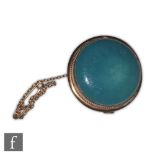 Ruskin Pottery - An early 20th Century brooch decorated in a blue souffle glaze mounted with a