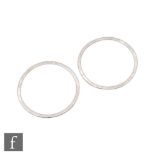 Ray Urban - Fausing - A pair of Danish sterling silver slimline bangles, band width 1.1mm,
