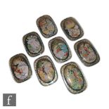 Bjorn Wiinbald - Rosenthal - Eight assorted rounded rectangular wall plaques decorated with