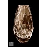 Vicke Lindstrad - Orrefors - A post war clear crystal vase of ovoid form with heavily abstract facet