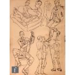 Albert Wainwright (1898-1943) - A sketch showing various studies of young men in various poses, to