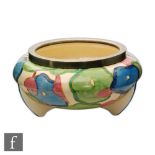 Clarice Cliff - Blue Chintz - A shape 418 bowl circa 1932 hand painted with stylised flowers and