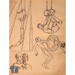 Albert Wainwright (1898-1943) - A sketch of circus performers including a couple of the trapeze, a