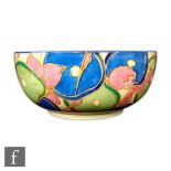 Clarice Cliff - Blue chintz - A Holborn shape bowl circa 1932, hand painted with stylised flowers