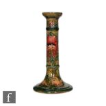 William Moorcroft - Revived Cornflower - A candlestick of Tuscan column form circa 1914, decorated