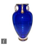 La Murrina - A contemporary Italian Murano glass vase of ovoid form in a cobalt blue glass with