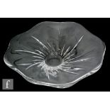 Baccarat France - A 1970s crystal glass 'flower' dish, of scalloped form, etched mark to base,