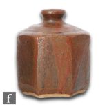 William (Bill) Marshall - An octagonal slab built vase of shouldered form, from The Leach Pottery,