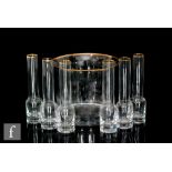 Unknown - A continental mid 20th Century glass vodka shot set, the ice container of cylindrical form