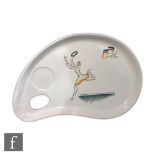 Clarice Cliff - Cruiseware - A side plate of tear form circa 1934, transfer printed and painted with