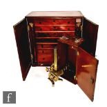 A late 19th Century lacquered brass monocular microscope by Evans & Wormull, 31 Stamford Street,