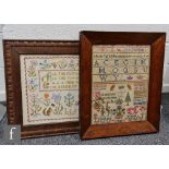 An early 20th Century Chelford School pictorial alphabetical needlework sampler dated 1910, 42cm x