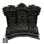 A 19th Century Chinese table screen, probably Zitan,