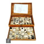 A 19th Century collection of rock specimens contained in fitted tray divisions, by James R.