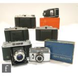 A collection of Agfa cameras, to include a Super Isolette, serial number UK1672, an Optima-Parat,