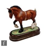 A Royal Worcester equestrian model Shire Stallion, modelled by Doris Lindner, printed mark, height