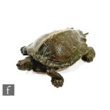 Barye - A late 19th Century bronze figure of a terrapin, signed to base, length 10cm.