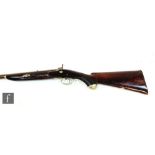 A 19th Century percussion musket, indistinctly signed to action Pannes Bix, 73.5cm octagonal barrel,