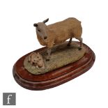 A Border Fine Arts Bluefaced Leicester ewe and lambs model L31 modelled by Ray Ayres, numbered 530/