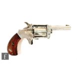 A continental six shot rim fire pistol, serial no 422, the barrel stamped Veteran patent 1878, two