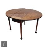 A George ll mahogany oval dining table on slender legs terminating in pad feet, height 74cm x