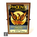 An original Pheonix Assurance pictorial sign, est 1782 'Agency at this office', 49.5cm x 32.5cm,