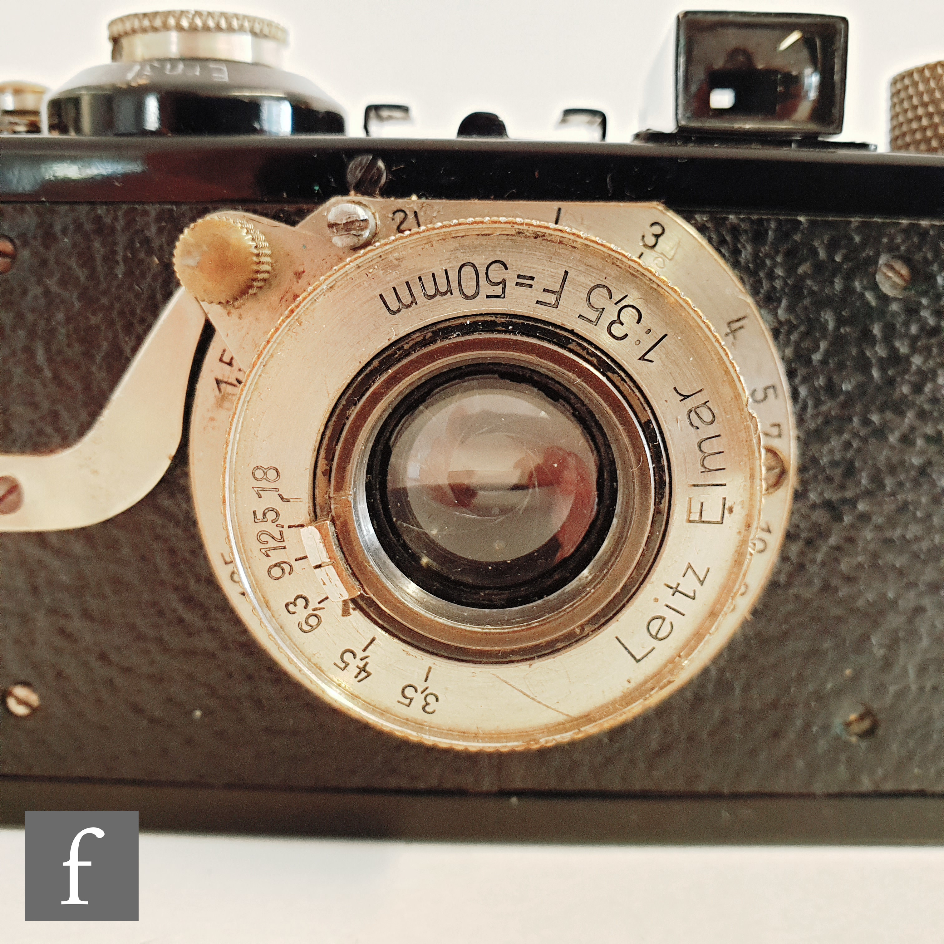 A Leica I (model A) camera, circa 1930, serial number 22149, the black body with black lacquered - Image 4 of 12