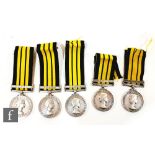Five African General Service medals each with Kenya bar to A7878 Wdr. Aluoch S/O Musumba, A.6400