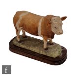 A Border Fine Art model of a Simmental bull modelled by Anne Wall, impressed marks BFA Scotland,
