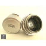 A Carl Zeiss Jena Biogon f:2.8, f=3.5cm Chrome wide angle lens Contax rangefinder lens, serial