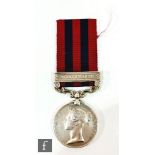 An India General Service medal with Hazara 1891 bar to 253 Driver Buta Khan No1 Mn159 R.A.