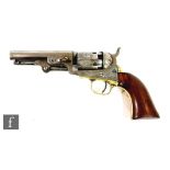 A Colts patent .31 cal pocket revolver, serial no 68475, 9.5cm octagonal barrel, the chamber