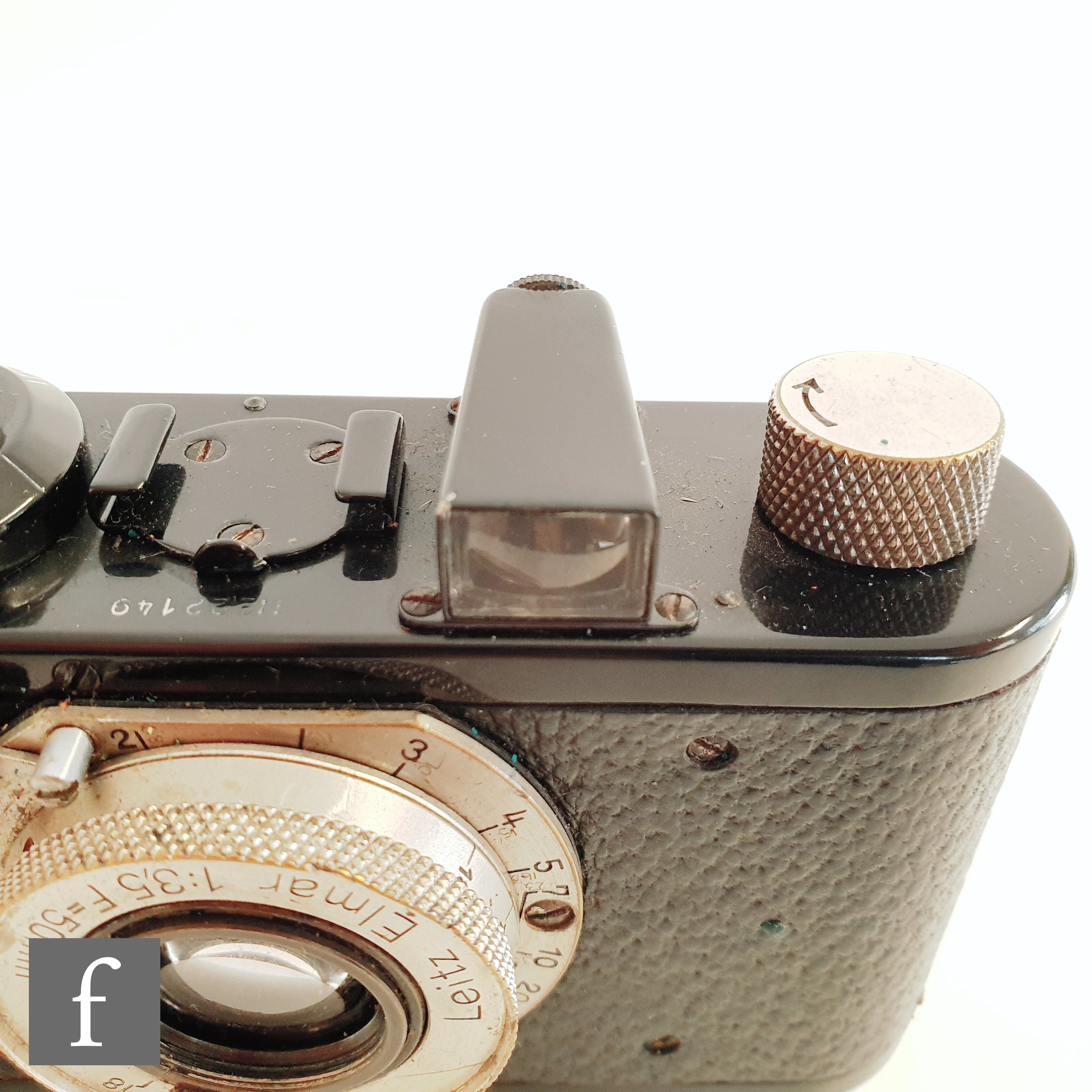 A Leica I (model A) camera, circa 1930, serial number 22149, the black body with black lacquered - Image 7 of 12