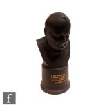 A later 20th Century Wedgwood black basalt bust of Sir Winston Churchill modelled by Arnold
