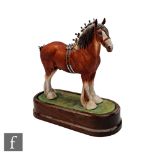 A Royal Worcester equestrian model of Clydesdale Stallion, modelled by Doris Lindner, numbered