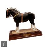 A Clermont Fine China equestrian model of National Champion Shire Stallion 1978 Cowers Lane