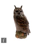 A large Royal Copenhagen model of a long eared owl, model 1331, printed and painted mark, height