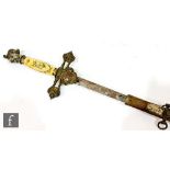 An early 20th century Masonic Knights Templar ceremonial sword and scabbard,