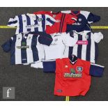 A West Bromwich Albion blue and white, logo Guests 1995-97, a red and blue shirt, logo West Bromwich