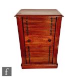 A 19th Century and later converted mahogany Wellington chest style coin collectors cabinet fitted