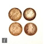 Various Charles III to IIII coins to include eight reale pillar replica dollars and two 1780 Theresa