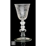 An early 20th Century goblet circa 1920, in the 18th Century taste, the round funnel Jacobite