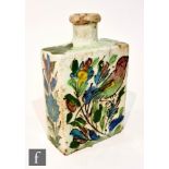 A Persian 17th/18th Century 'Kubachi' style underglazed bottle canister of square section with