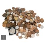 A collection of assorted nickel and copper world coinage. (qty)